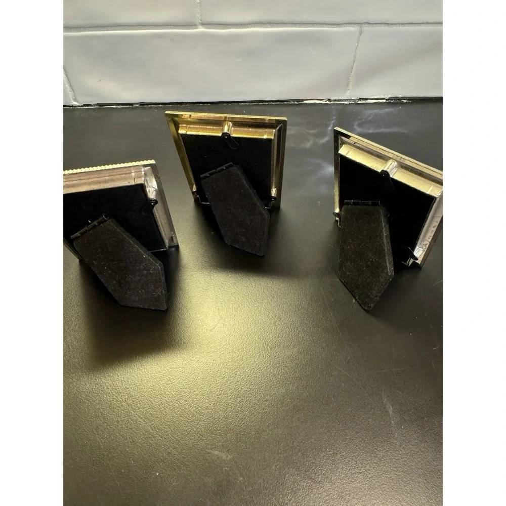 Brass  Enamel Mini Photo Frames Multicolored Set‎ Of 3